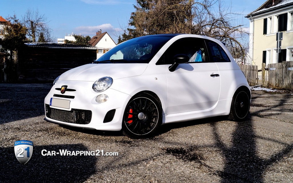 Autofolierung Fiat Abarth 500 Weiß Matt