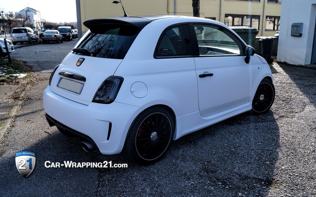 Auto Folieren Fiat Abarth 500 Weiß Matt