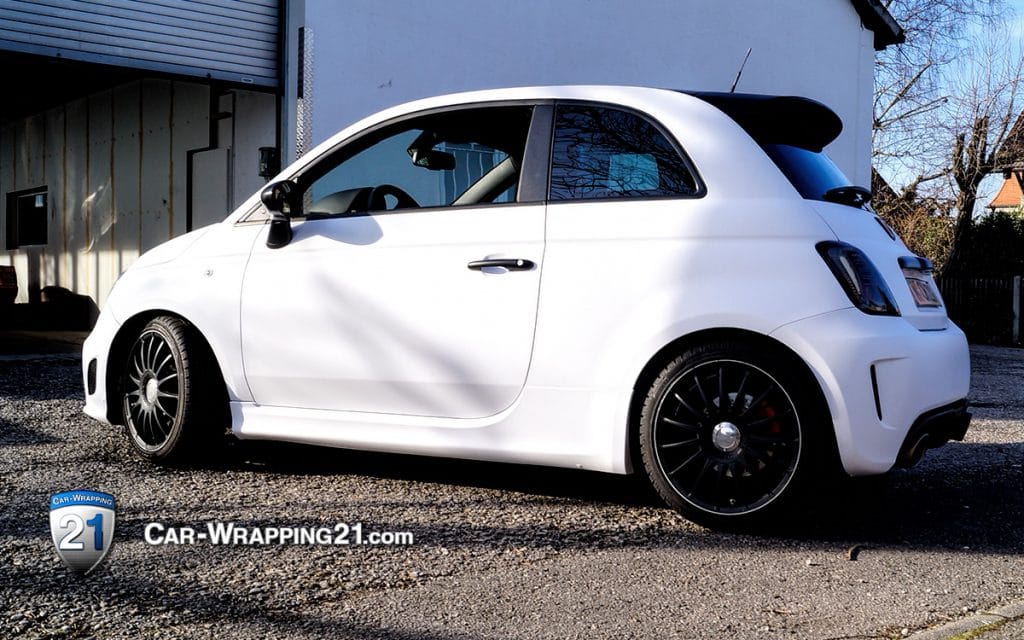 Autofolierung Fiat Abarth 500 Weiß Matt