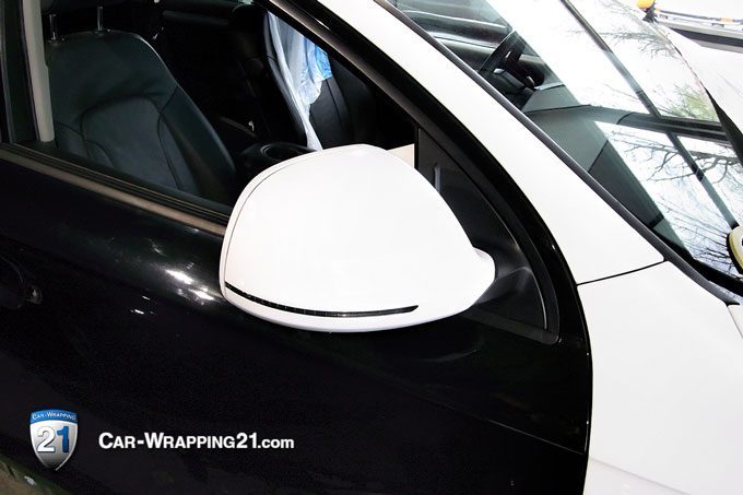 Autofolierung Audi Q7 schwarz weiß