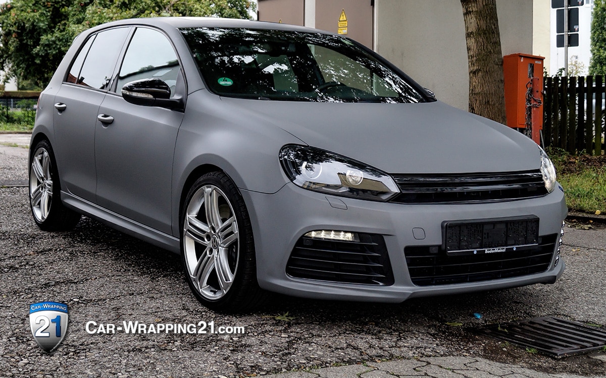 VW Golf Folie grau matt (Combat Grey) - Car Wrapping 21